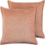 Picture of Beliani 2 welurowe poduszki dekoracyjne wzór w romby 45 x 45 cm róowe RHODOCOMA!