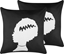 Picture of Beliani 2 Welurowe Poduszki Dekoracyjne Z Motywem W Potwora 45 X 45 Cm Czarne Z Biaym Mandevilla!