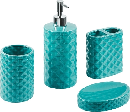 Picture of Beliani 4-czciowy zestaw akcesoriów azienkowych turkusowy GUATIRE