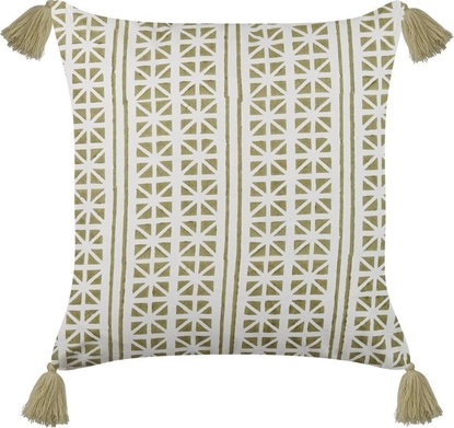 Attēls no Beliani Baweniana poduszka dekoracyjna w geometryczny wzór 45 x 45 cm zielona z biaym SYRINGA!