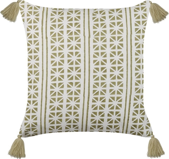 Picture of Beliani Baweniana poduszka dekoracyjna w geometryczny wzór 45 x 45 cm zielona z biaym SYRINGA!