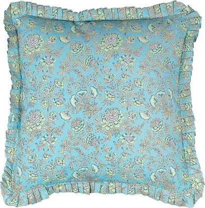 Attēls no Beliani Baweniana poduszka dekoracyjna w kwiaty 45 x 45 cm niebieska AMOENA!