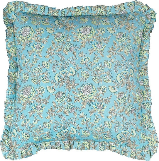 Picture of Beliani Baweniana poduszka dekoracyjna w kwiaty 45 x 45 cm niebieska AMOENA!