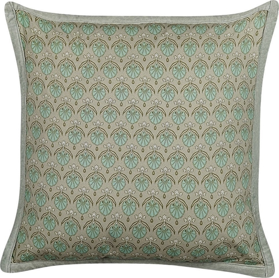 Изображение Beliani Baweniana poduszka dekoracyjna w licie 45 x 45 cm zielona PICTUS!