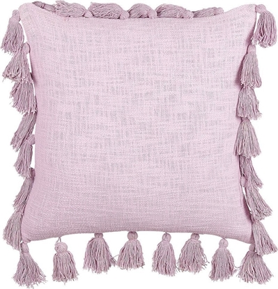 Attēls no Beliani Baweniana poduszka dekoracyjna z frdzlami 45 x 45 cm róowa LYNCHIS!