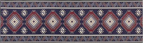 Picture of Beliani Dywan 60 x 200 cm niebiesko-czerwony KANGAL
