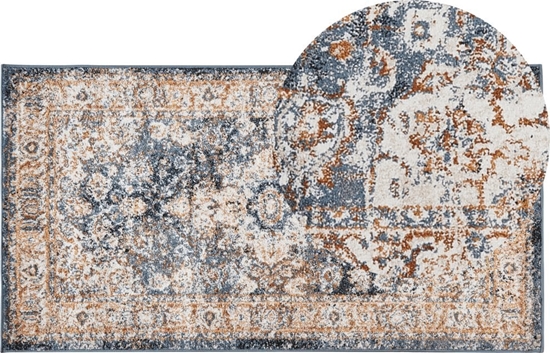 Picture of Beliani Dywan 80 x 150 cm beowy z niebieskim DVIN