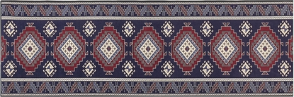 Изображение Beliani Dywan 80 x 240 cm niebiesko-czerwony KANGAL