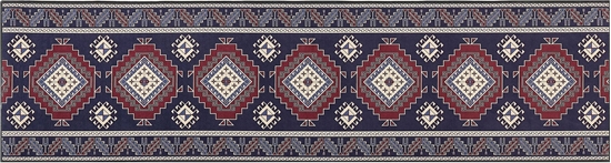 Picture of Beliani Dywan 80 x 300 cm niebiesko-czerwony KANGAL