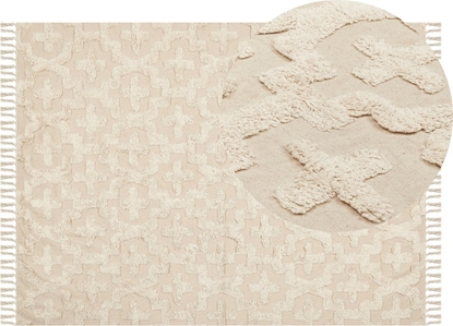 Attēls no Beliani Dywan baweniany 140 x 200 cm beowy ITANAGAR!