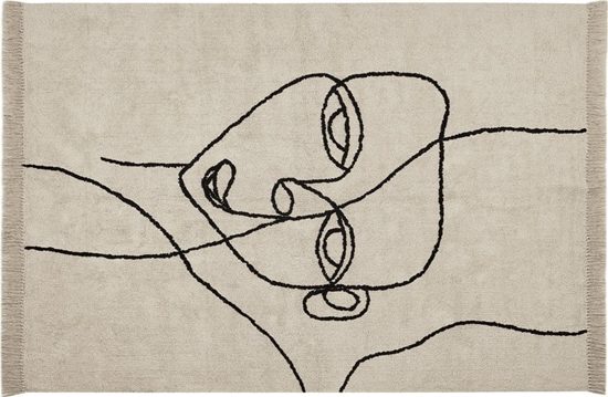 Picture of Beliani Dywan baweniany 140 x 200 cm beowo-czarny NURU!