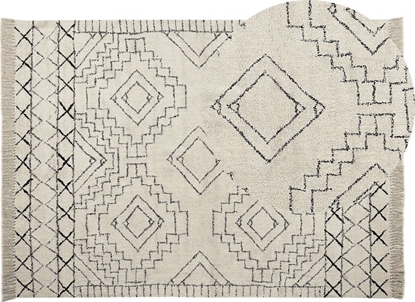 Attēls no Beliani Dywan baweniany 140 x 200 cm beowo-czarny ZEYNE!