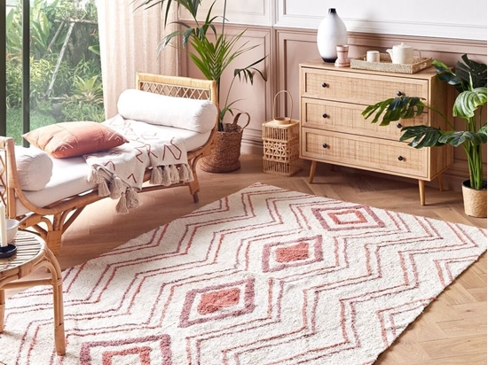 Picture of Beliani Dywan baweniany 140 x 200 cm beowo-róowy KASTAMONU