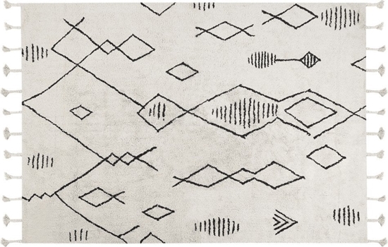 Picture of Beliani Dywan baweniany 140 x 200 cm biao-czarny KEBIR!