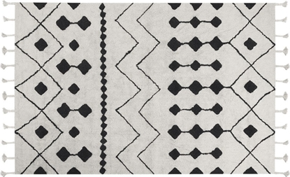 Attēls no Beliani Dywan baweniany 140 x 200 cm biao-czarny KHEMISSET!