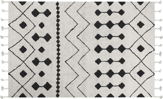 Picture of Beliani Dywan baweniany 140 x 200 cm biao-czarny KHEMISSET!