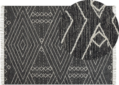 Attēls no Beliani Dywan baweniany 140 x 200 cm biao-czarny KHENIFRA!