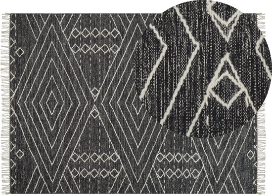 Picture of Beliani Dywan baweniany 140 x 200 cm biao-czarny KHENIFRA!