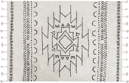 Attēls no Beliani Dywan baweniany 140 x 200 cm biao-czarny KHOURIBGA!