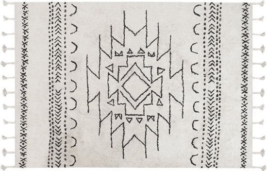 Picture of Beliani Dywan baweniany 140 x 200 cm biao-czarny KHOURIBGA!