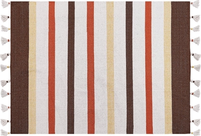 Attēls no Beliani Dywan baweniany 140 x 200 cm brzowo-beowy HISARLI!