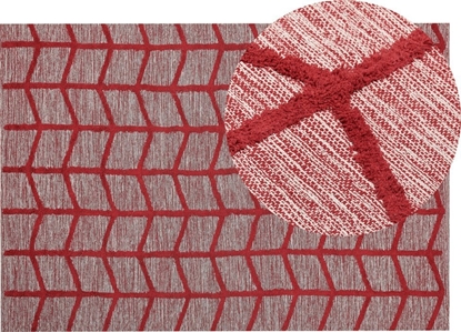 Attēls no Beliani Dywan baweniany 140 x 200 cm czerwony SIVAS!