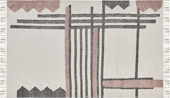 Изображение Beliani Dywan baweniany 160 x 230 cm beowo-czarny MURADIYE!