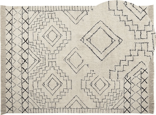 Picture of Beliani Dywan baweniany 160 x 230 cm beowo-czarny ZEYNE!