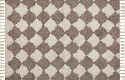 Attēls no Beliani Dywan baweniany 160 x 230 cm brzowy z beowym SINOP!