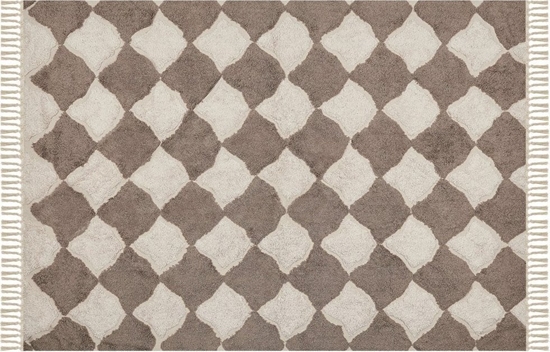 Picture of Beliani Dywan baweniany 160 x 230 cm brzowy z beowym SINOP!