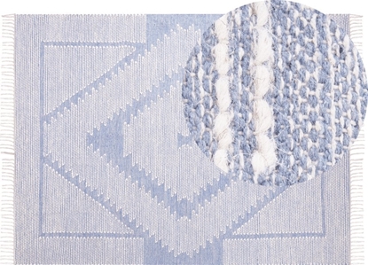 Attēls no Beliani Dywan baweniany 160 x 230 cm niebiesko-biay ANSAR