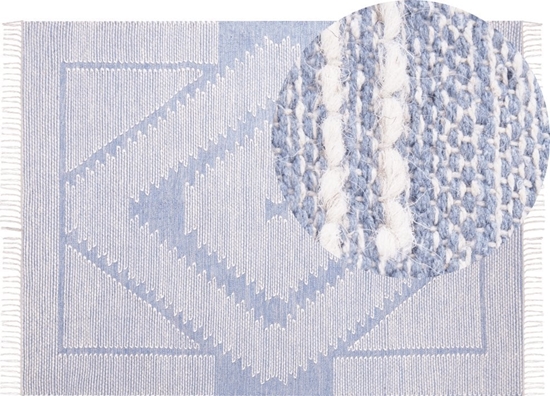 Picture of Beliani Dywan baweniany 160 x 230 cm niebiesko-biay ANSAR