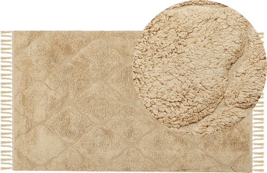 Изображение Beliani Dywan baweniany 80 x 150 cm beowy SANLIURFA