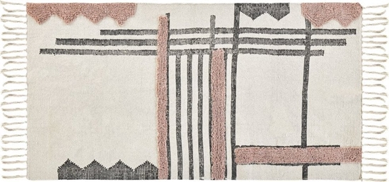 Picture of Beliani Dywan baweniany 80 x 150 cm beowo-czarny MURADIYE!