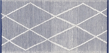 Attēls no Beliani Dywan baweniany 80 x 150 cm biay z niebieskim SYNOPA