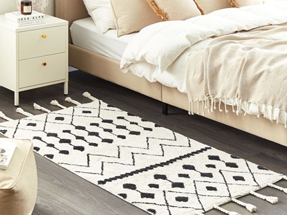Attēls no Beliani Dywan baweniany 80 x 150 cm biao-czarny KHEMISSET!