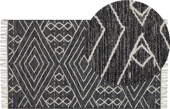 Picture of Beliani Dywan baweniany 80 x 150 cm biao-czarny KHENIFRA!