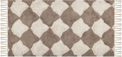 Attēls no Beliani Dywan baweniany 80 x 150 cm brzowy z beowym SINOP!