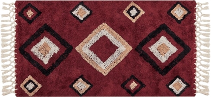 Attēls no Beliani Dywan baweniany 80 x 150 cm czerwony SIIRT!