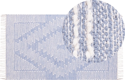 Attēls no Beliani Dywan baweniany 80 x 150 cm niebiesko-biay ANSAR