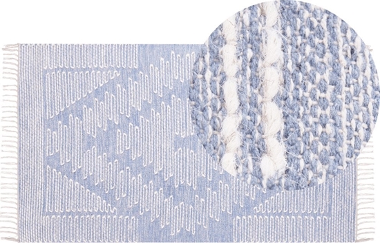 Picture of Beliani Dywan baweniany 80 x 150 cm niebiesko-biay ANSAR