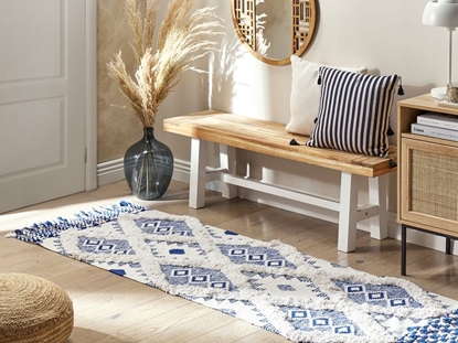 Attēls no Beliani Dywan baweniany 80 x 200 cm beowo-niebieski MANAVGAT