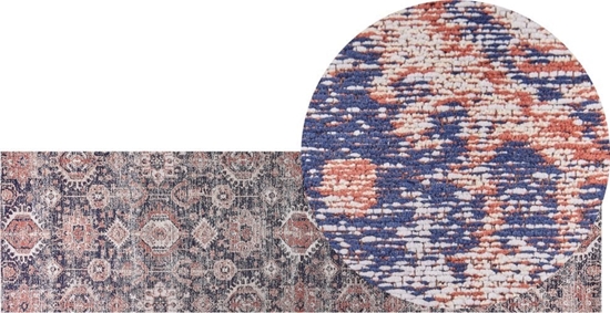 Picture of Beliani Dywan baweniany 80 x 300 cm niebiesko-czerwony KURIN