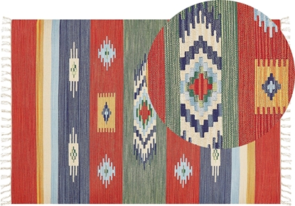 Attēls no Beliani Dywan baweniany kilim 140 x 200 cm wielokolorowy KAMARIS