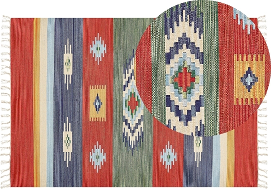 Picture of Beliani Dywan baweniany kilim 140 x 200 cm wielokolorowy KAMARIS