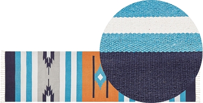 Attēls no Beliani Dywan baweniany kilim 80 x 300 cm wielokolorowy NORATUS
