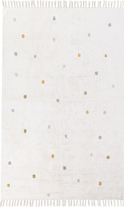 Attēls no Beliani Dywan baweniany w kropki 140 x 200 cm zamana biel ASTAF