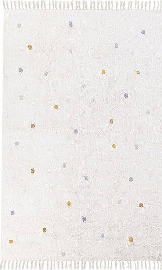 Изображение Beliani Dywan baweniany w kropki 140 x 200 cm zamana biel ASTAF