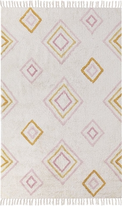 Attēls no Beliani Dywan baweniany wzór geometryczny 140 x 200 cm zamana biel LASHE