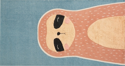 Attēls no Beliani Dywan dziecicy baweniany motyw leniwca 80 x 150 cm niebiesko-pomaraczowy ISAK